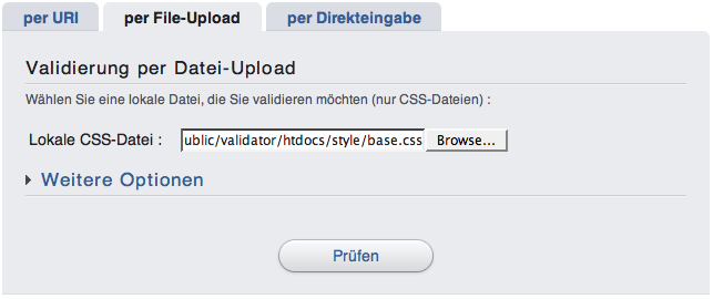 Validation by File Upload