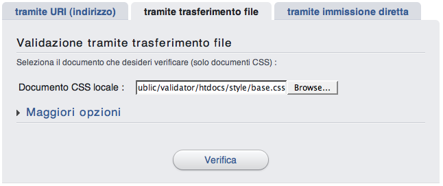 Modulo di Validazione tramite trasferimento file