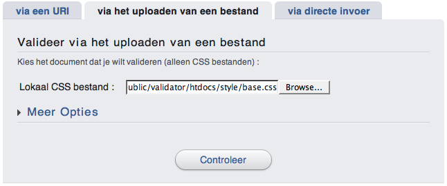 Valideren via het uploaden van een bestand