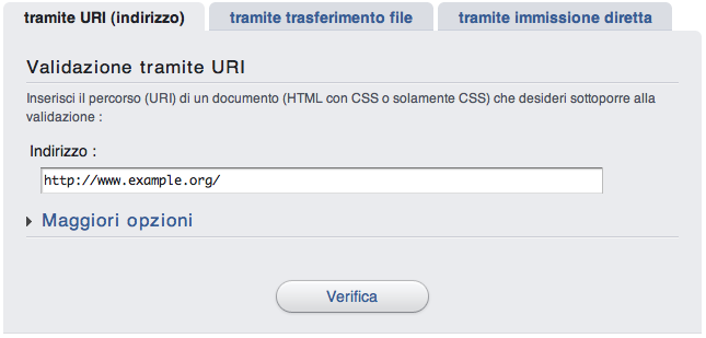 Modulo di validazione tramite URI