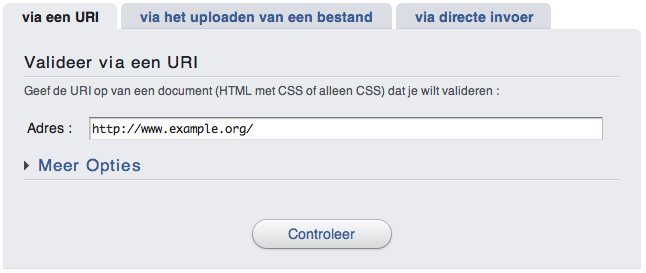 Validatie door middel van een URI
